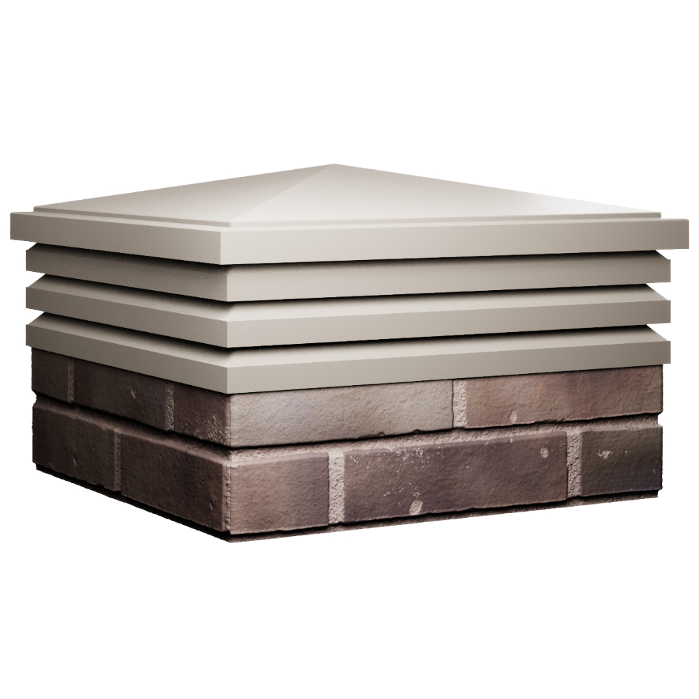 Колпак Zking Бона ХайТек Бежевый на столб 2х2 кирпича (513х513мм) в Иркутске фото