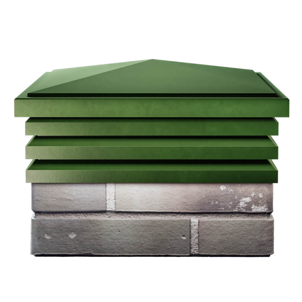 Колпак Zking Бона ХайТек Зеленый на столб 1.5х1.5 кирпича (385х385мм) Иркутск фото