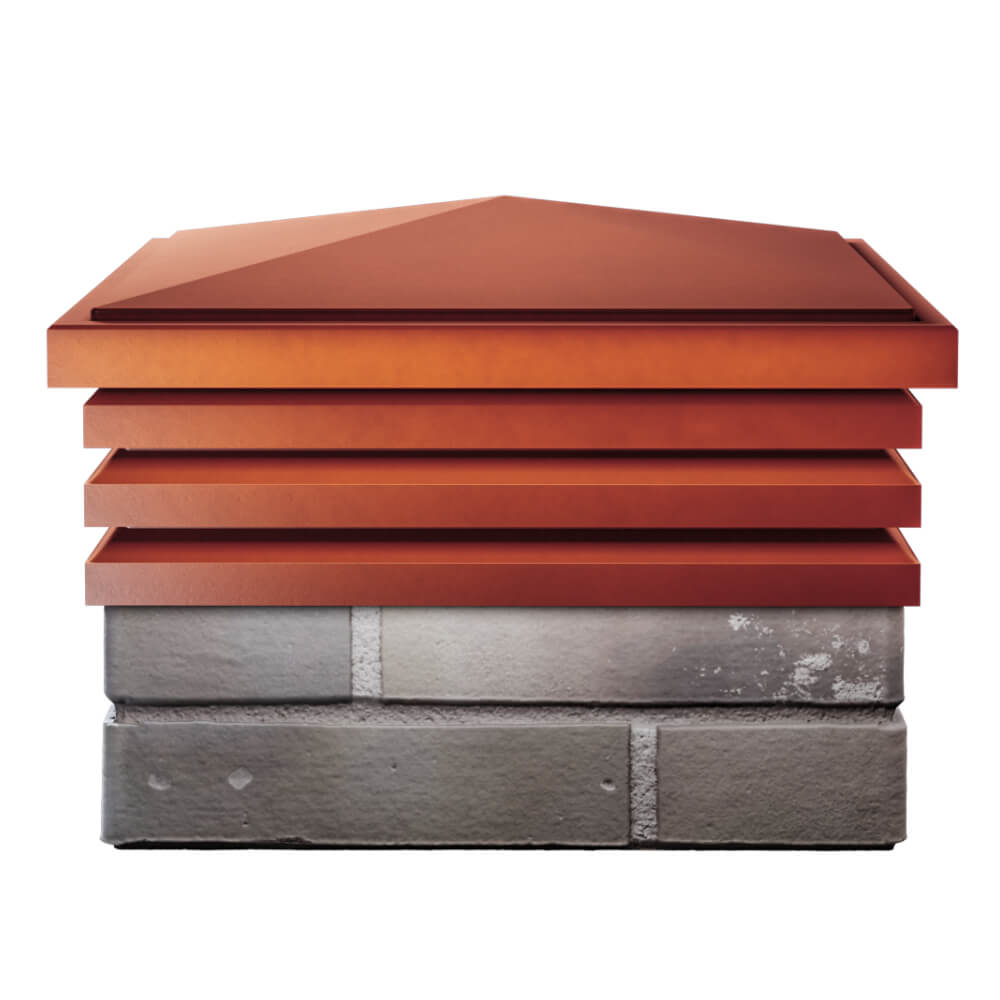 Колпак Zking Бона ХайТек Красный на столб 1.5х1.5 кирпича (385х385мм) Иркутск фото