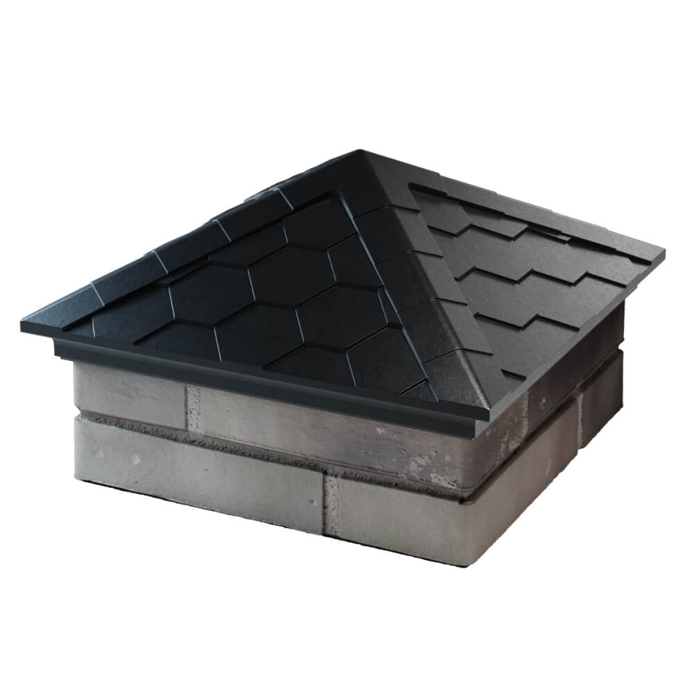 Колпак Zking Эверест Черный на столб 1.5х1.5 кирпича (390х390мм) в Иркутске фото