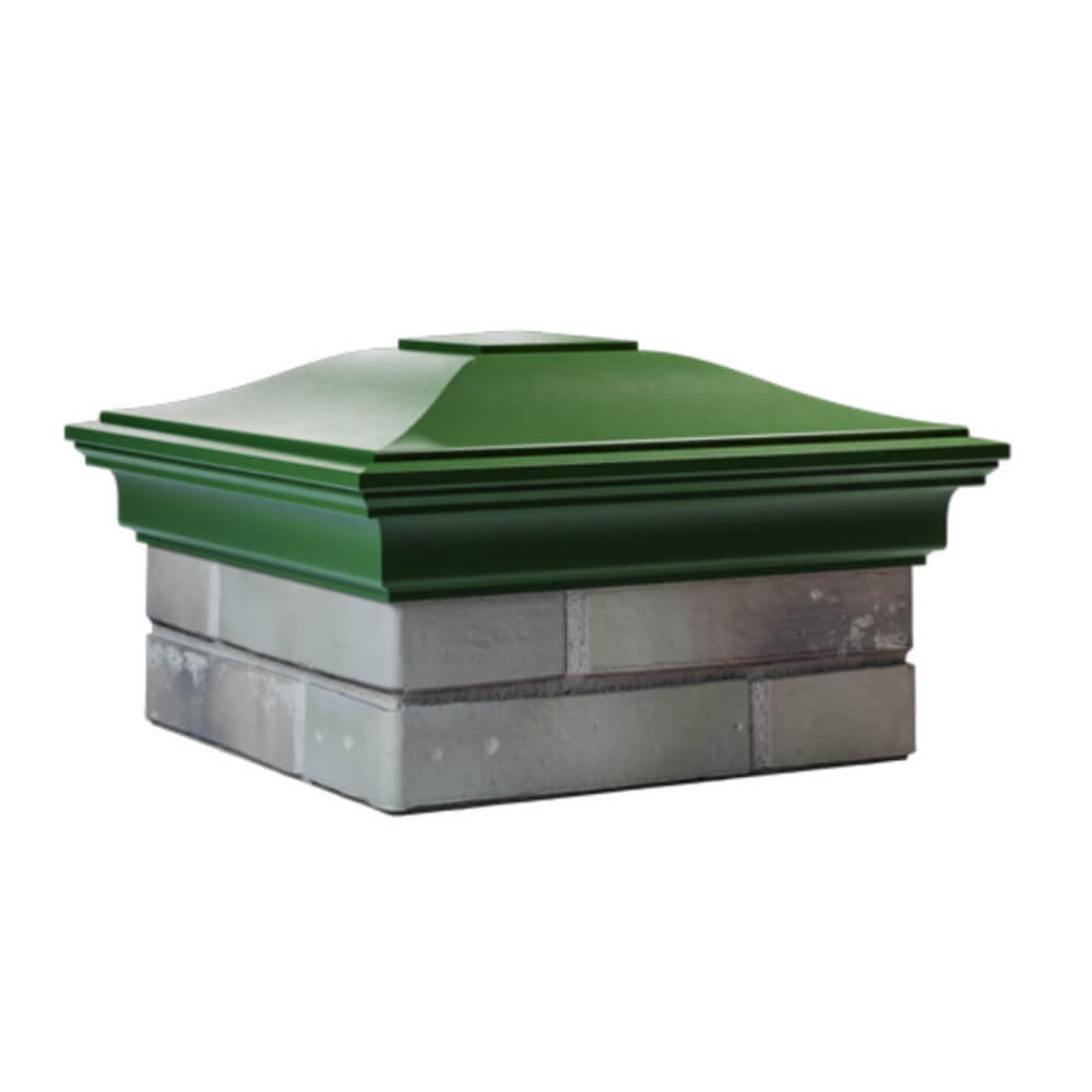 Колпак Zking Монблан Зеленый на столб 1.5х1.5 еврокирпича 0.7НФ (355х355мм) в Иркутске фото