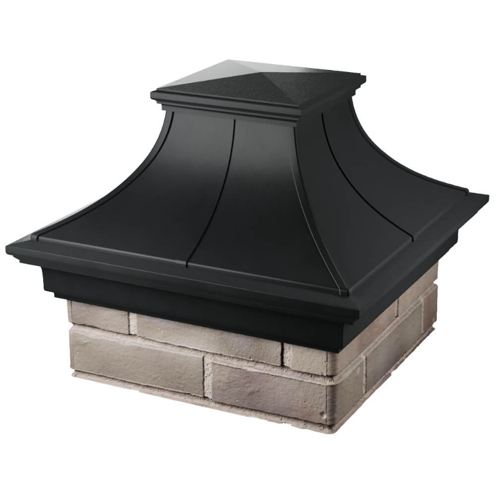 Колпак Zking Монблан Премиум Черный на столб 1.5х1.5 кирпича (385х385мм) в Иркутске фото