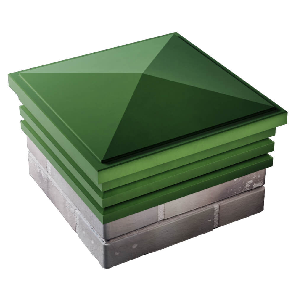 Колпак Zking Бона ХайТек Зеленый на столб 1.5х1.5 кирпича (385х385мм) в Иркутске фото