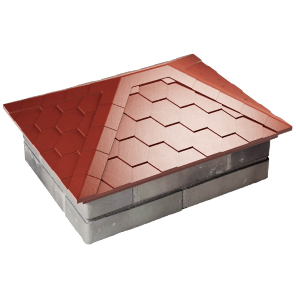 Колпак Zking Эверест Красный на столб 2х1.5 кирпича (520х390мм) Иркутск фото