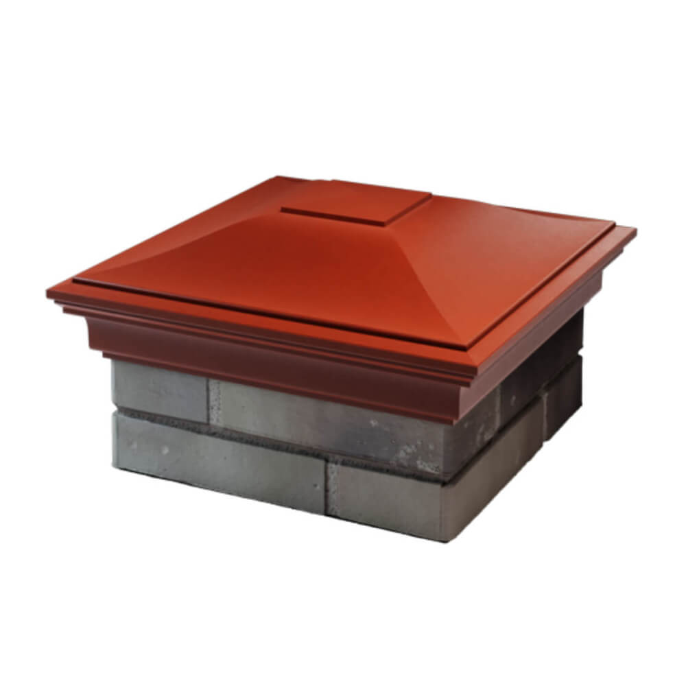 Колпак Zking Монблан Красный на столб 1.5х1.5 еврокирпича 0.7НФ (355х355мм) в Иркутске фото