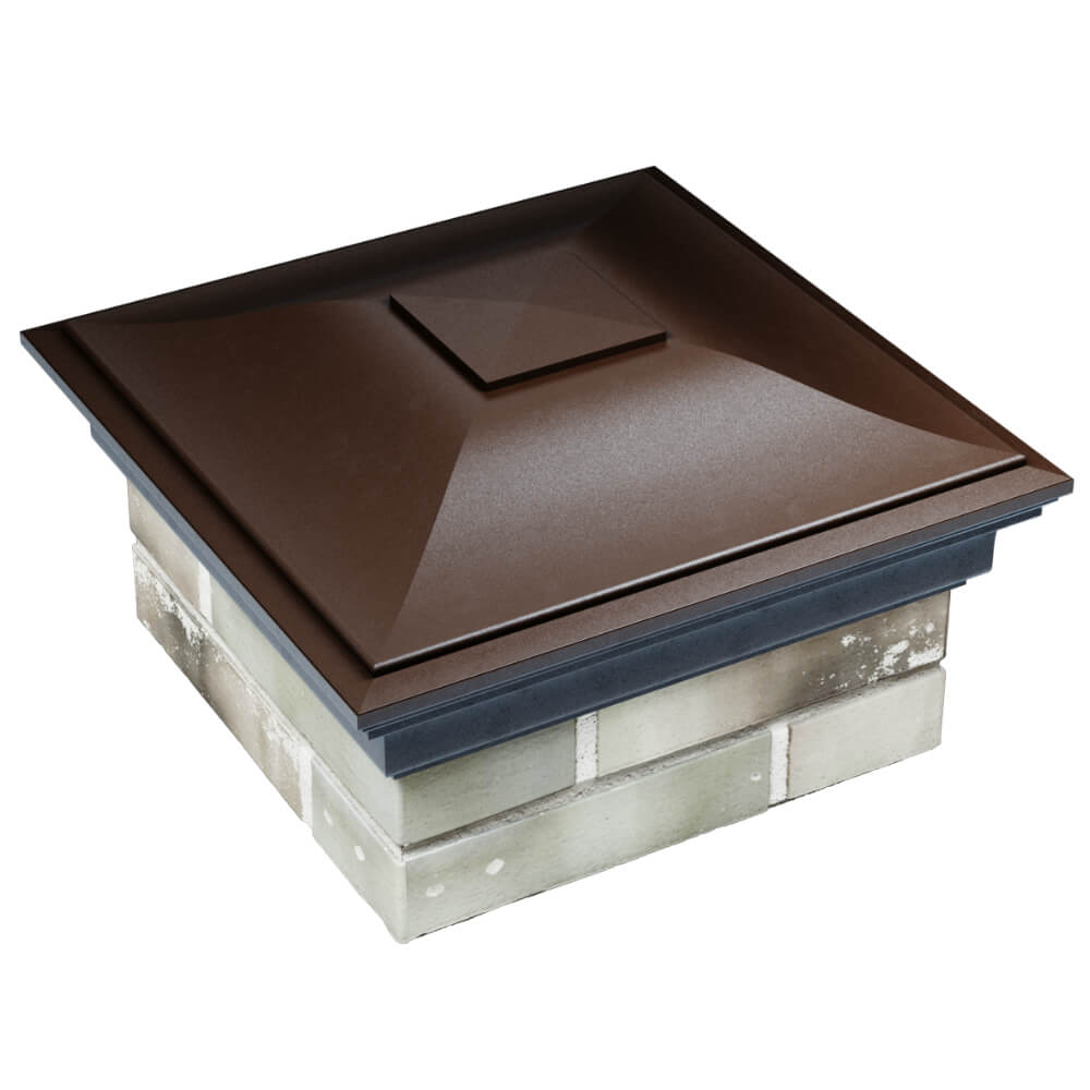 Колпак Zking Монблан Коричневый на столб 1.5х1.5 кирпича (385х385мм) в Иркутске фото