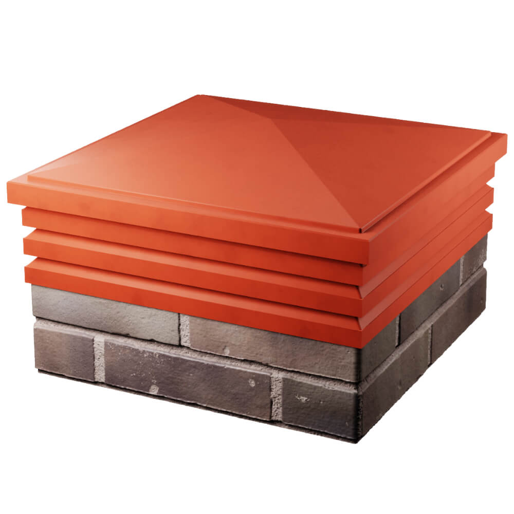 Колпак Zking Бона ХайТек Красный на столб 2х2 кирпича (513х513мм) в Иркутске фото