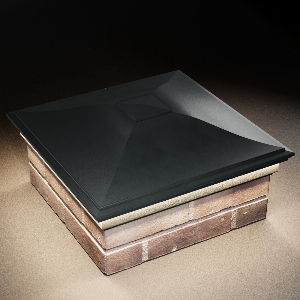 Колпак Zking Монблан Черный на столб 2х2 кирпича (515х515мм) c подсветкой в Иркутске фото