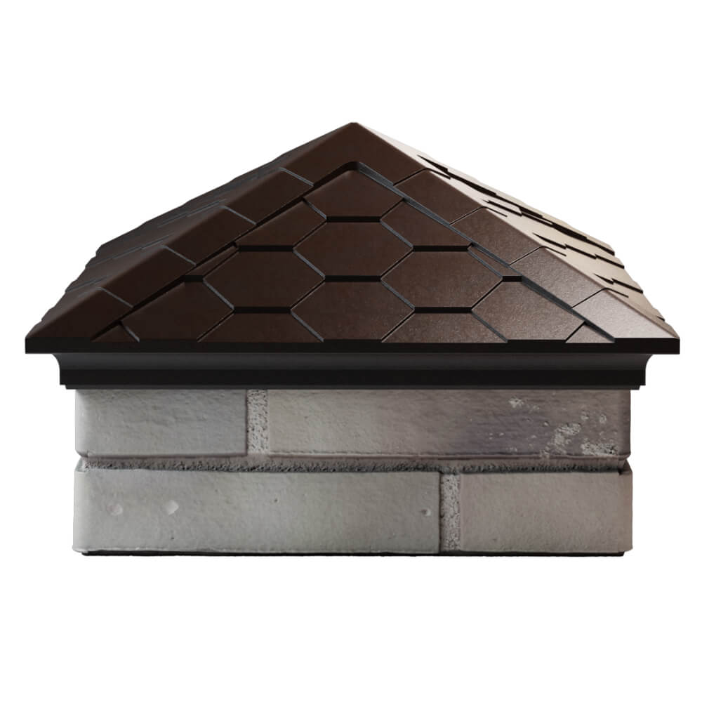 Колпак Zking Эверест Коричневый на столб 1.5х1.5 кирпича (390х390мм) Иркутск фото