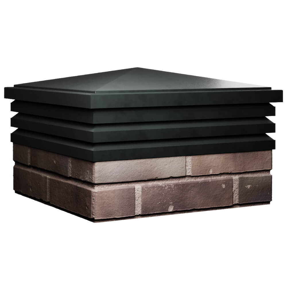 Колпак Zking Бона ХайТек Черный на столб 2х2 кирпича (513х513мм) в Иркутске фото