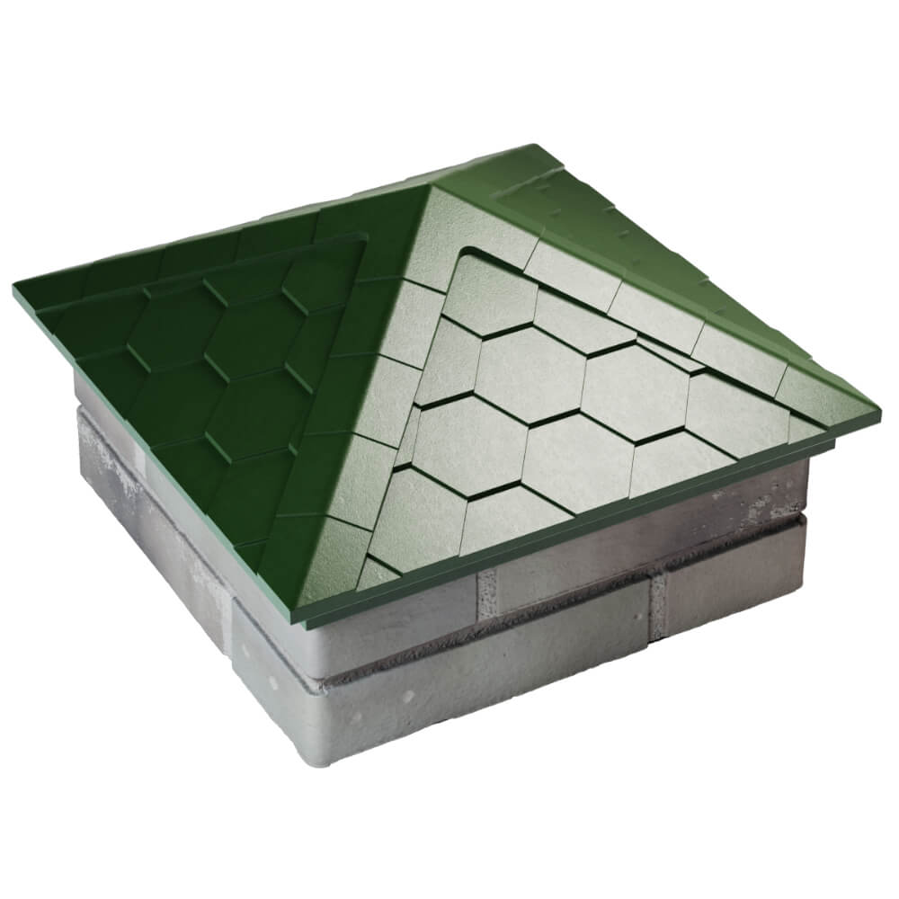 Колпак Zking Эверест Зеленый на столб 1.5х1.5 кирпича (390х390мм) в Иркутске фото