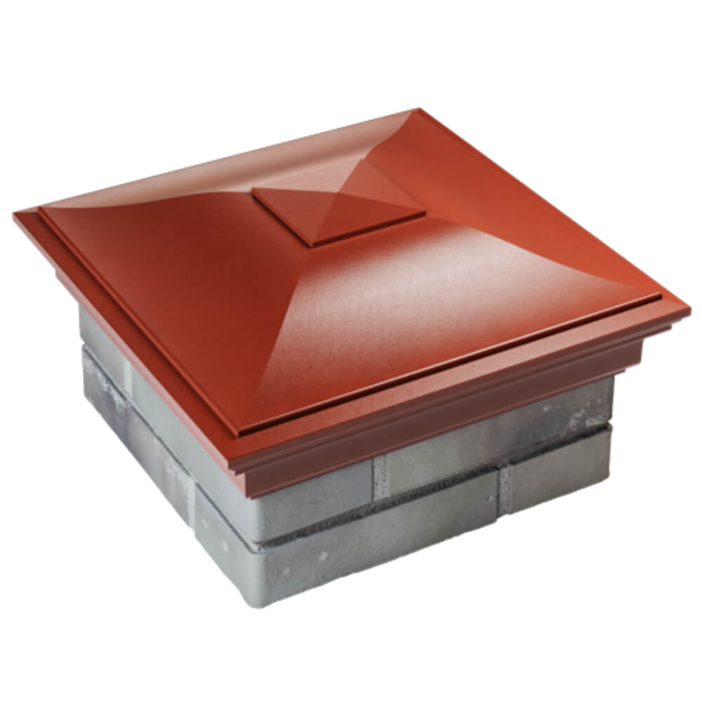 Колпак Zking Монблан Красный на столб 1.5х1.5 кирпича (385х385мм) в Иркутске фото