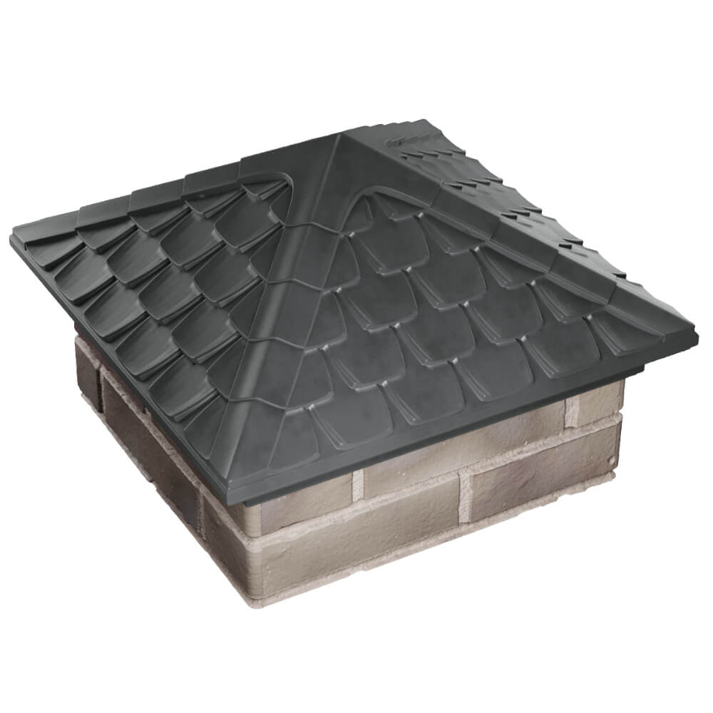 Колпак Zking Эльбрус Серый на столб 1.5х1.5 кирпича (385х385мм) в Иркутске фото