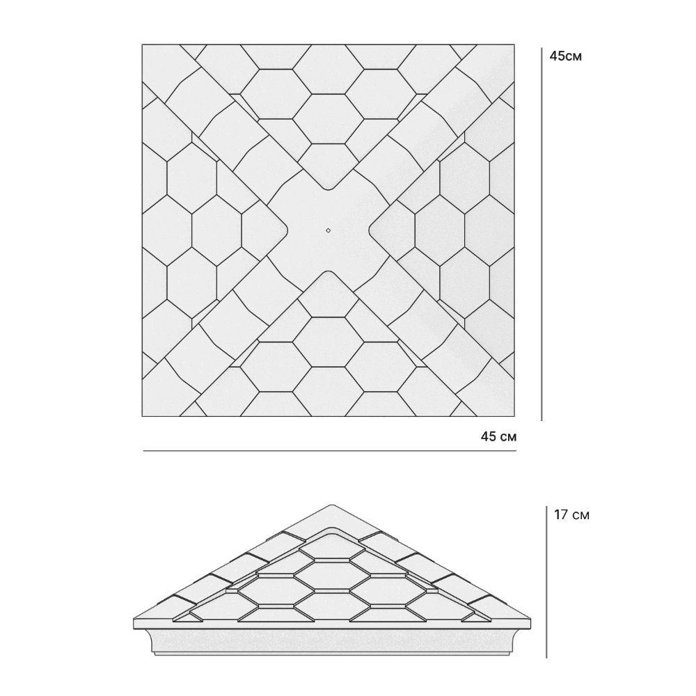 Колпак Zking Эверест Бежевый на столб 1.5х1.5 кирпича (390х390мм) в Иркутске фото