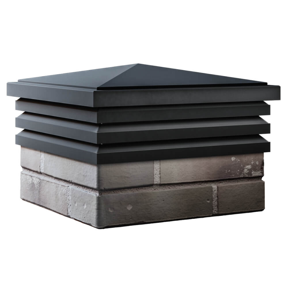 Колпак Zking Бона ХайТек Черный на столб 1.5х1.5 кирпича (385х385мм) в Иркутске фото