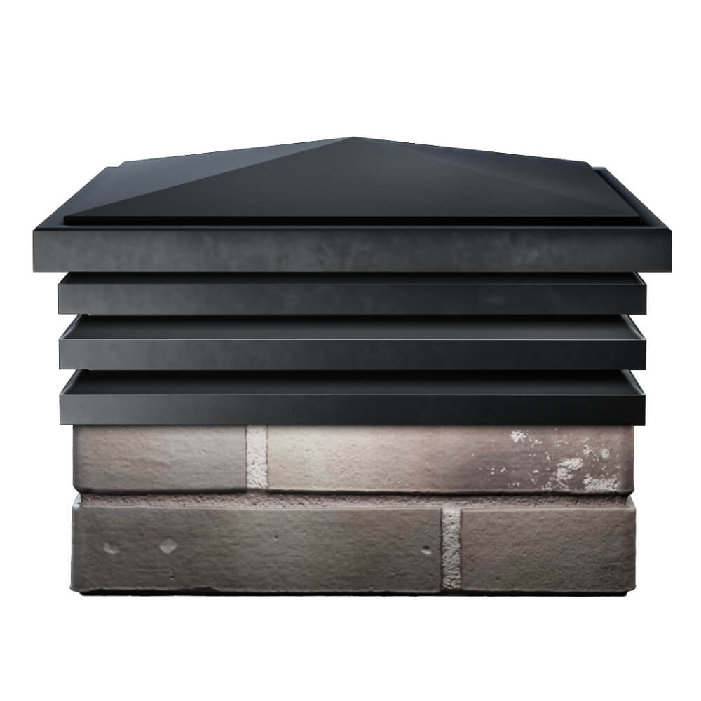 Колпак Zking Бона ХайТек Черный на столб 1.5х1.5 кирпича (385х385мм) Иркутск фото