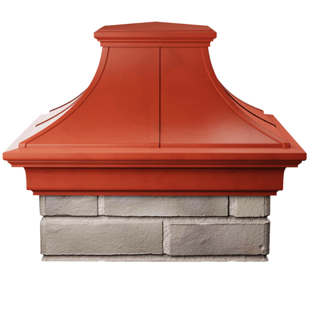 Колпак Zking Монблан Премиум Красный на столб 1.5х1.5 кирпича (385х385мм) Иркутск фото