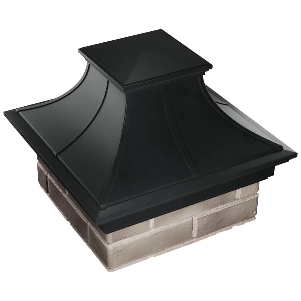 Колпак Zking Монблан Премиум Черный на столб 1.5х1.5 кирпича (385х385мм) в Иркутске фото