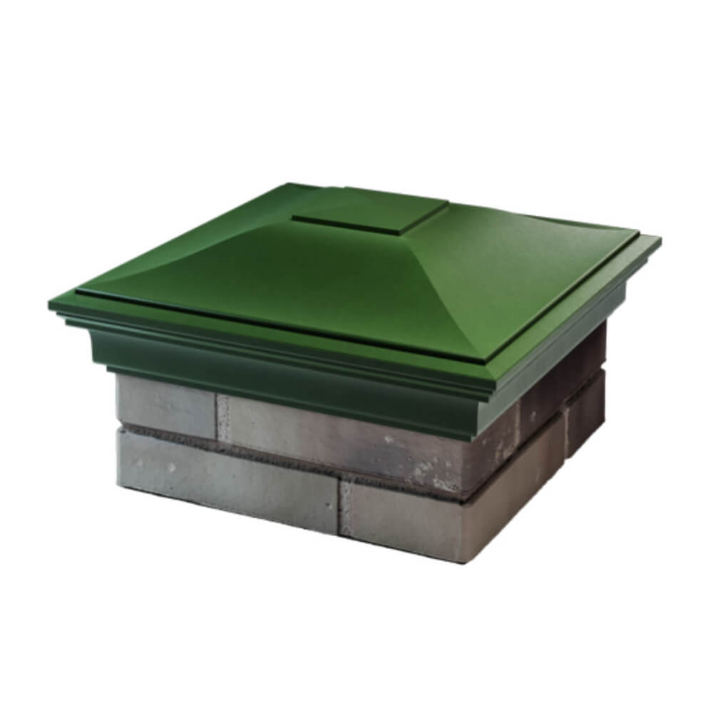 Колпак Zking Монблан Зеленый на столб 1.5х1.5 еврокирпича 0.7НФ (355х355мм) в Иркутске фото