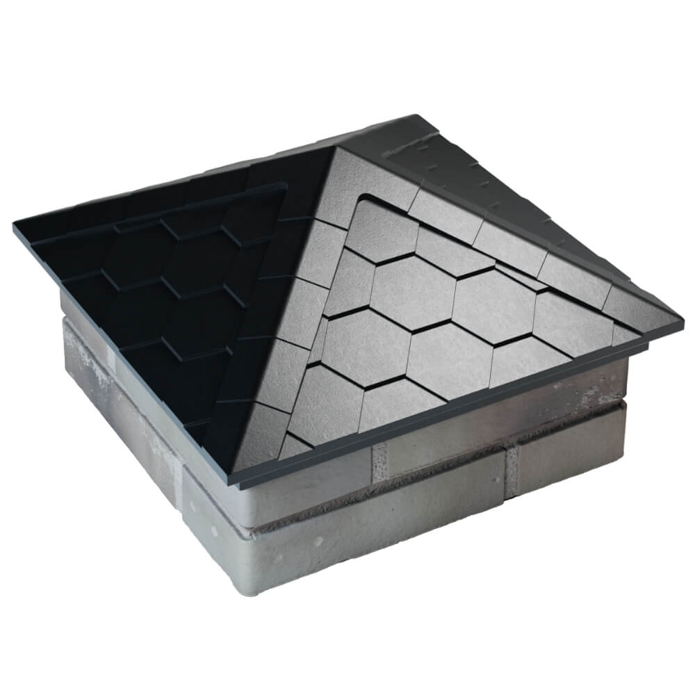 Колпак Zking Эверест Черный на столб 1.5х1.5 кирпича (390х390мм) в Иркутске фото