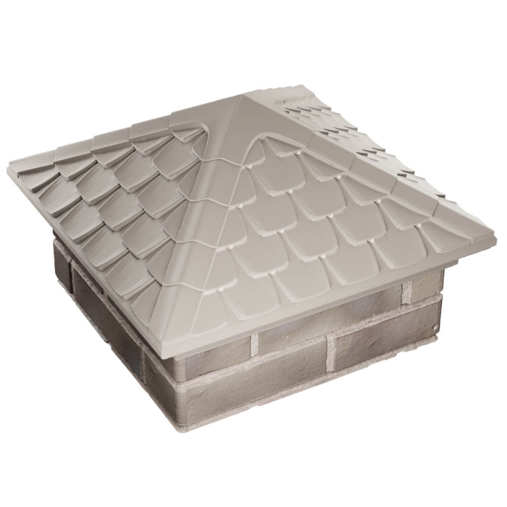 Колпак Zking Эльбрус Бежевый на столб 1.5х1.5 кирпича (385х385мм) в Иркутске фото