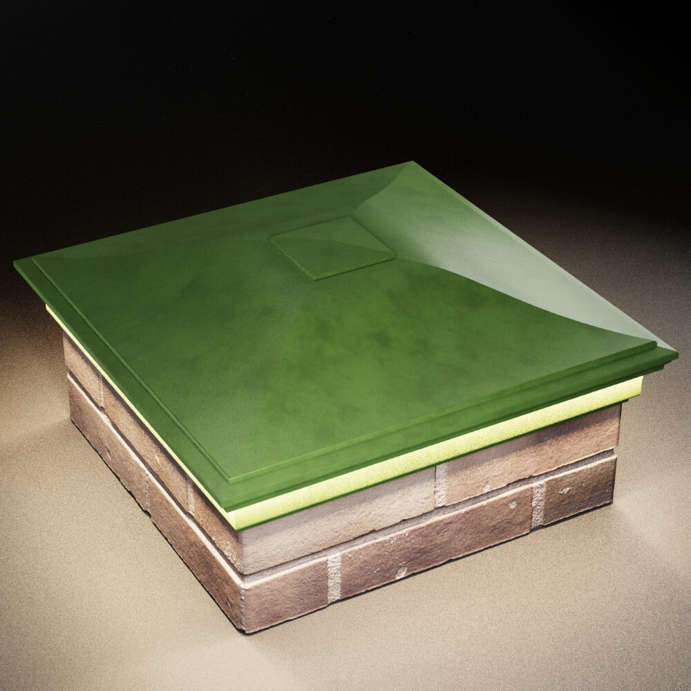 Колпак Zking Монблан Зеленый на столб 2х2 кирпича (515х515мм) c подсветкой в Иркутске фото