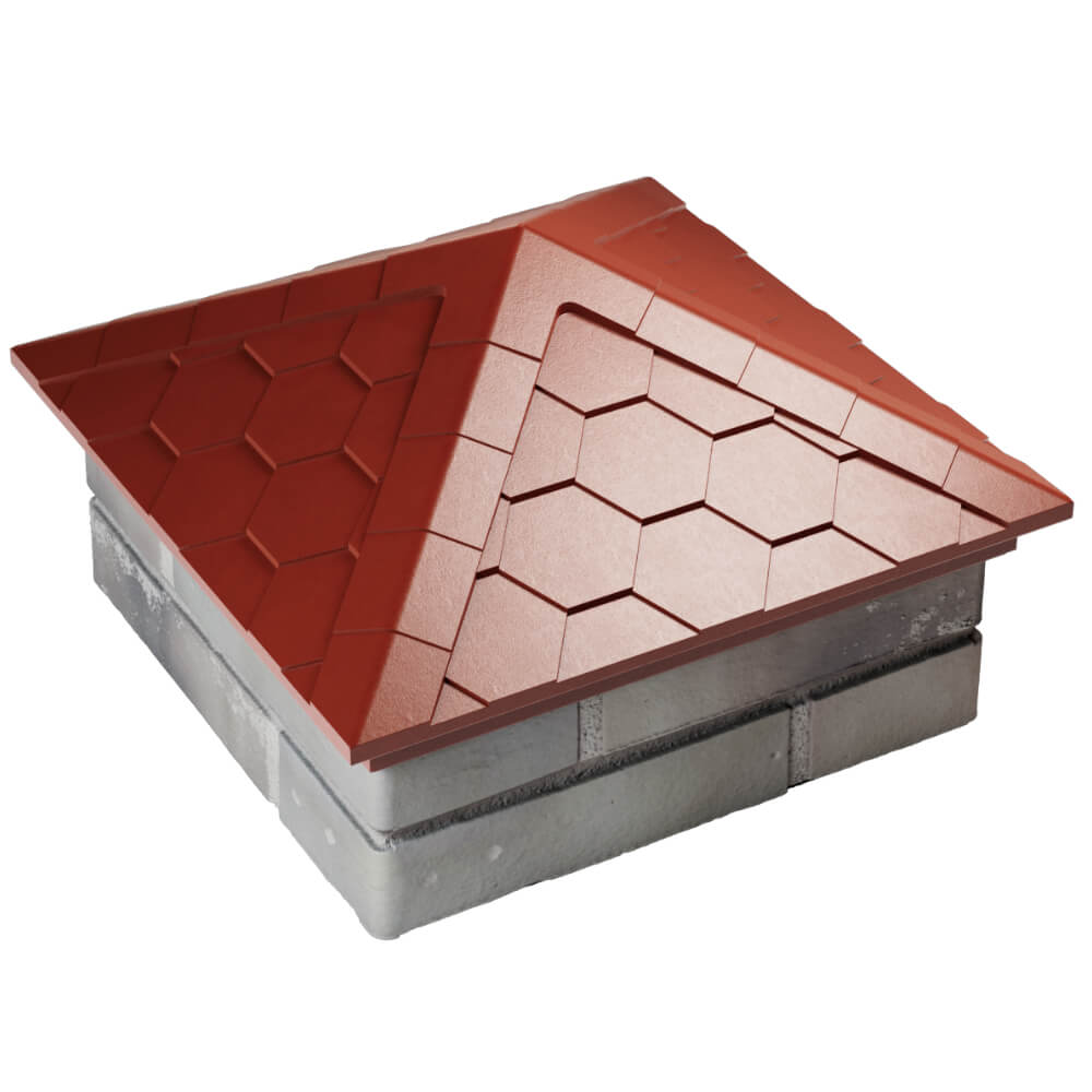 Колпак Zking Эверест Красный на столб 1.5х1.5 кирпича (390х390мм) в Иркутске фото