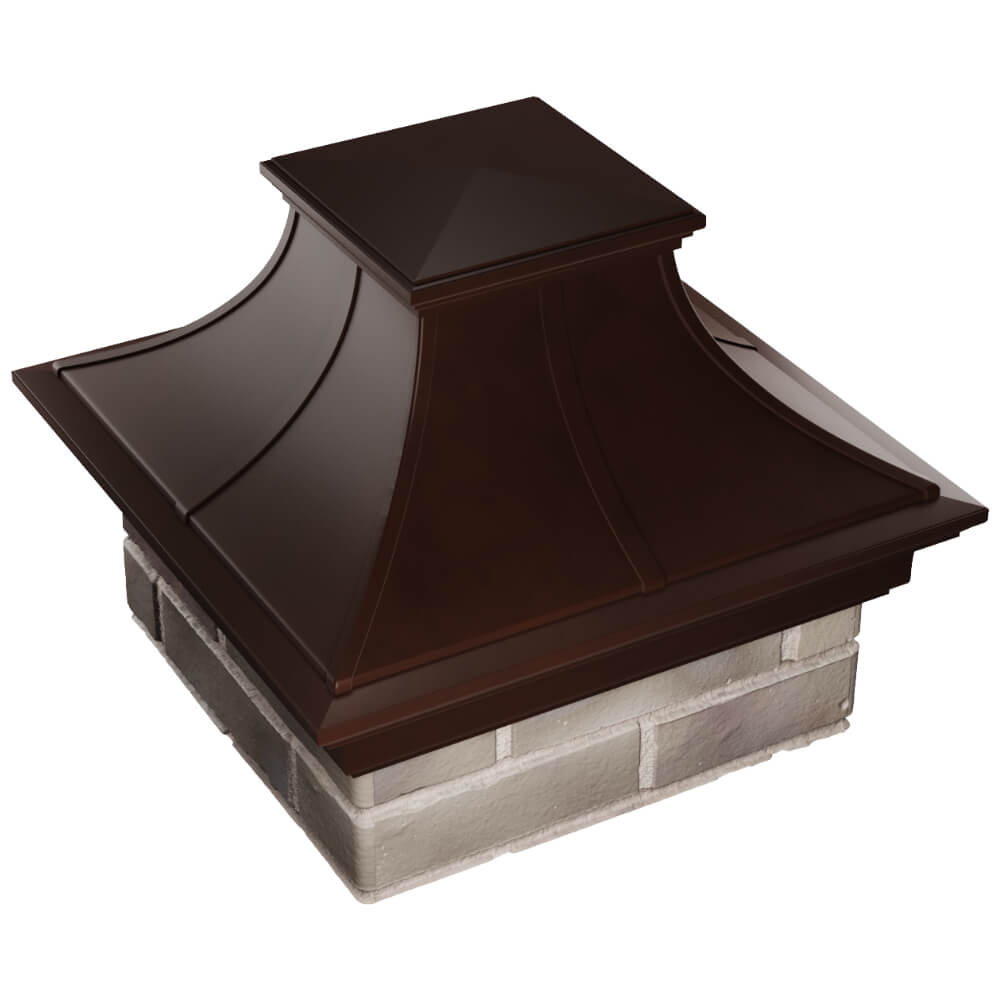 Колпак Zking Монблан Премиум Коричневый на столб 1.5х1.5 кирпича (385х385мм) в Иркутске фото