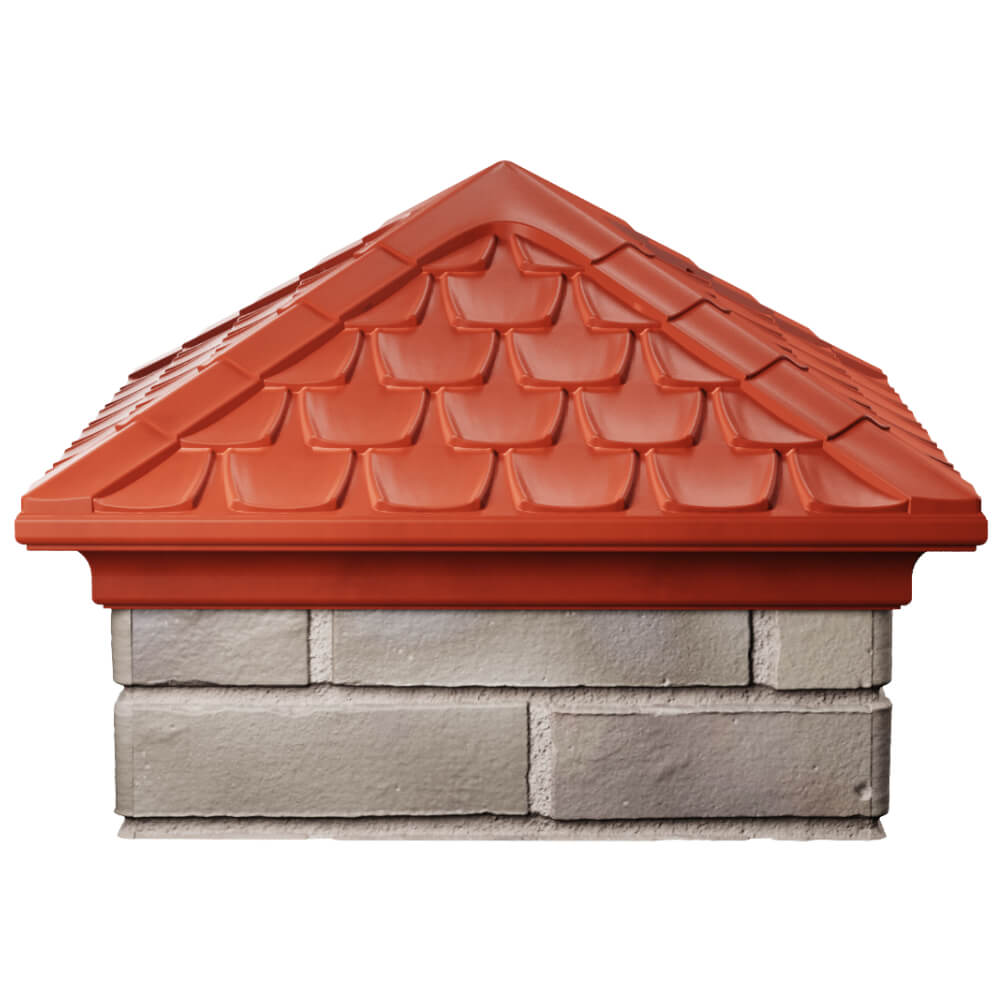 Колпак Zking Эльбрус Красный на столб 1.5х1.5 кирпича (385х385мм) Иркутск фото