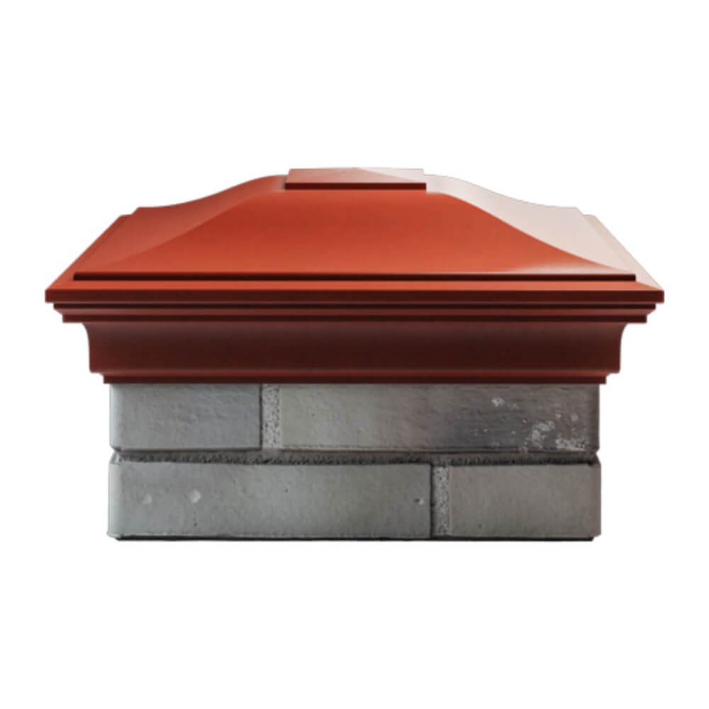 Колпак Zking Монблан Красный на столб 1.5х1.5 еврокирпича 0.7НФ (355х355мм) Иркутск фото