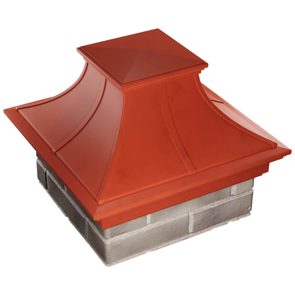 Колпак Zking Монблан Премиум Красный на столб 1.5х1.5 кирпича (385х385мм) в Иркутске фото