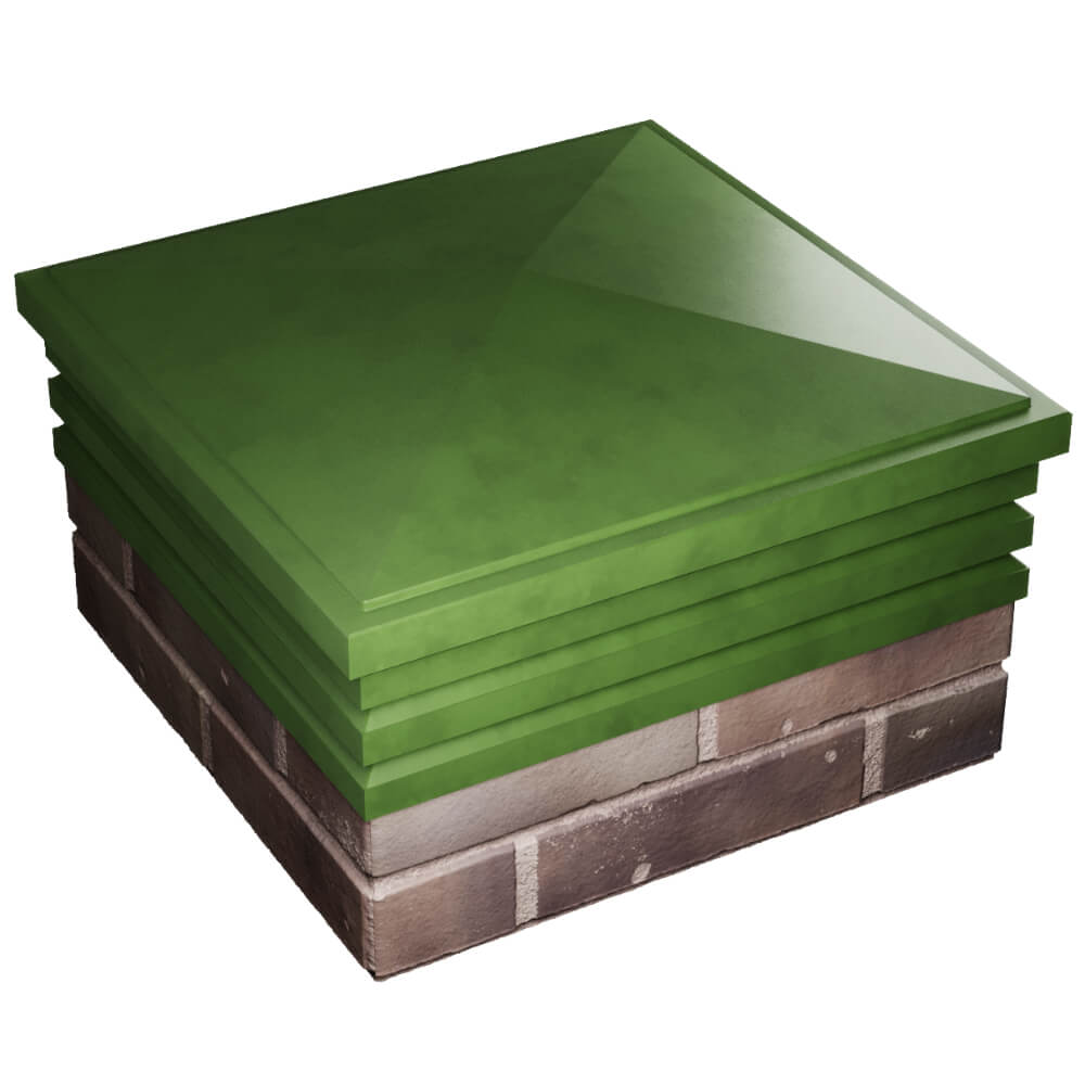 Колпак Zking Бона ХайТек Зеленый на столб 2х2 кирпича (513х513мм) в Иркутске фото