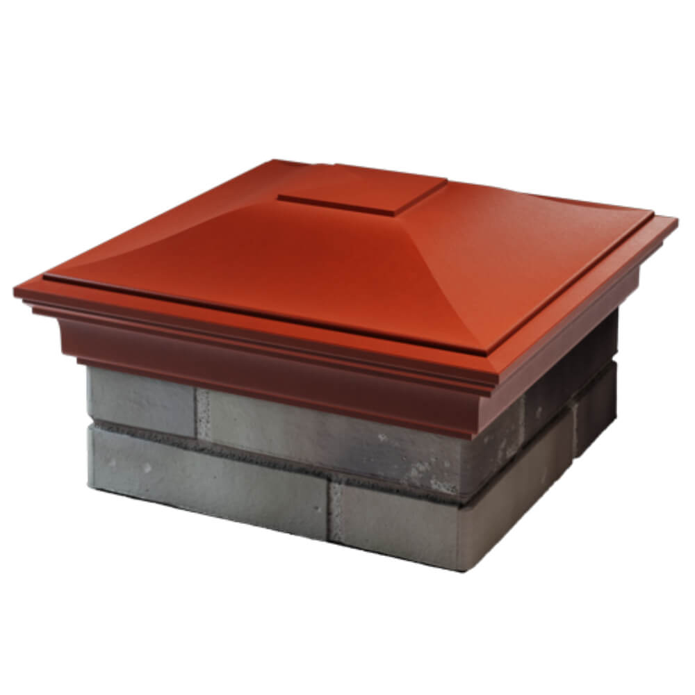 Колпак Zking Монблан Красный на столб 1.5х1.5 кирпича (385х385мм) в Иркутске фото