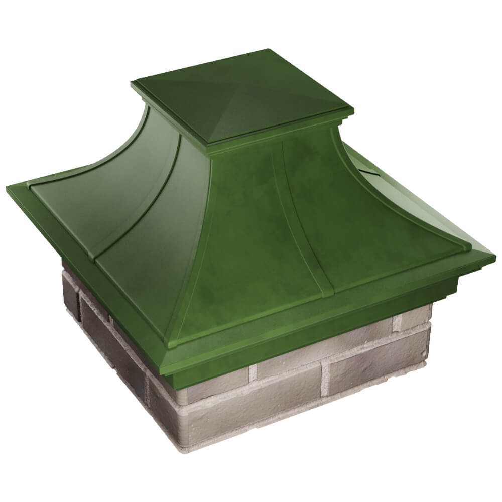 Колпак Zking Монблан Премиум Зеленый на столб 1.5х1.5 кирпича (385х385мм) в Иркутске фото