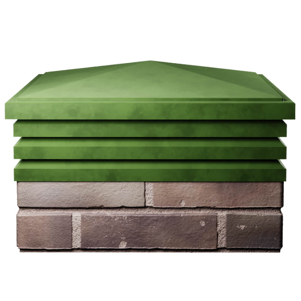 Колпак Zking Бона ХайТек Зеленый на столб 2х2 кирпича (513х513мм) Иркутск фото