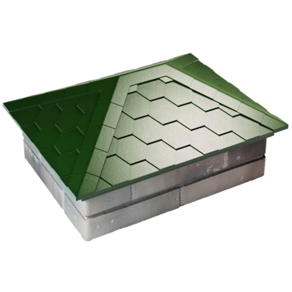 Колпак Zking Эверест Зеленый на столб 2х1.5 кирпича (520х390мм) Иркутск фото