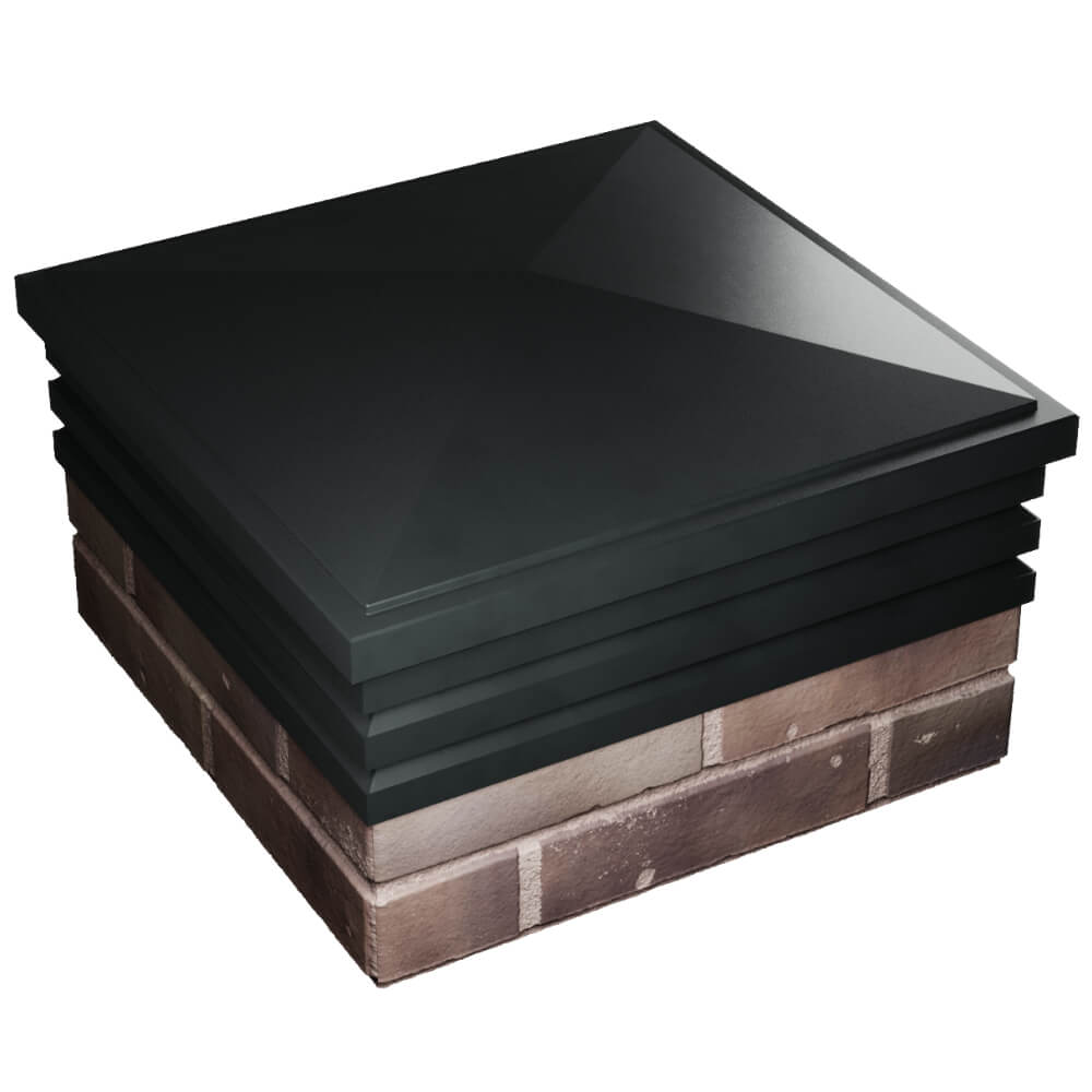 Колпак Zking Бона ХайТек Черный на столб 2х2 кирпича (513х513мм) в Иркутске фото