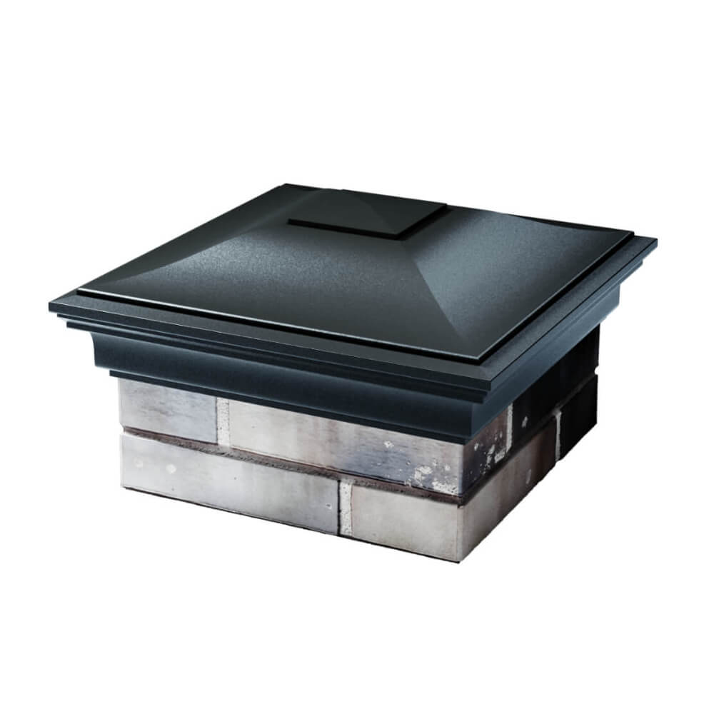 Колпак Zking Монблан Черный на столб 1.5х1.5 еврокирпича 0.7НФ (355х355мм) в Иркутске фото