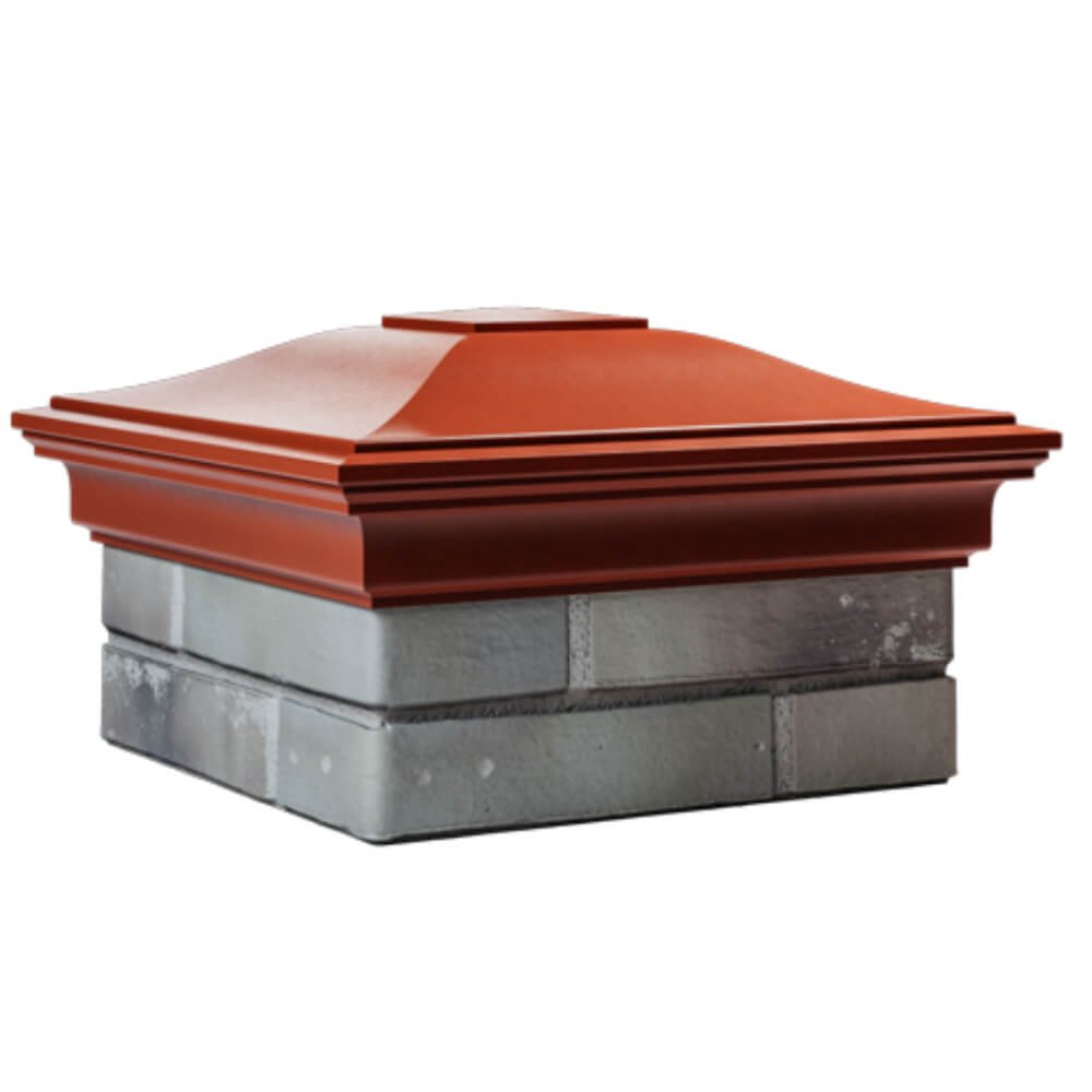 Колпак Zking Монблан Красный на столб 1.5х1.5 кирпича (385х385мм) в Иркутске фото