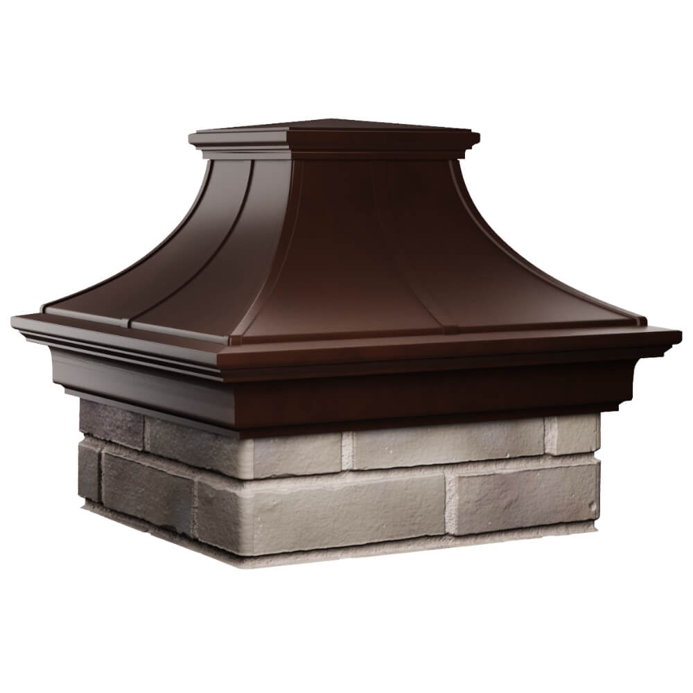 Колпак Zking Монблан Премиум Коричневый на столб 1.5х1.5 кирпича (385х385мм) в Иркутске фото