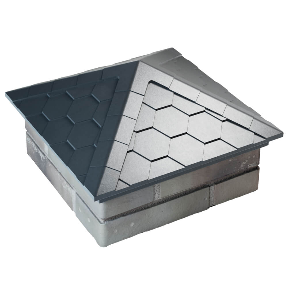 Колпак Zking Эверест Серый на столб 1.5х1.5 кирпича (390х390мм) в Иркутске фото