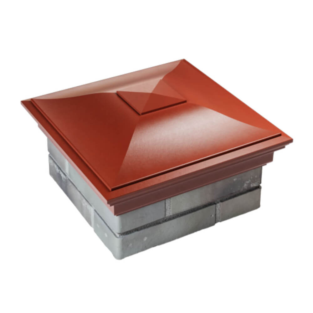 Колпак Zking Монблан Красный на столб 1.5х1.5 еврокирпича 0.7НФ (355х355мм) в Иркутске фото