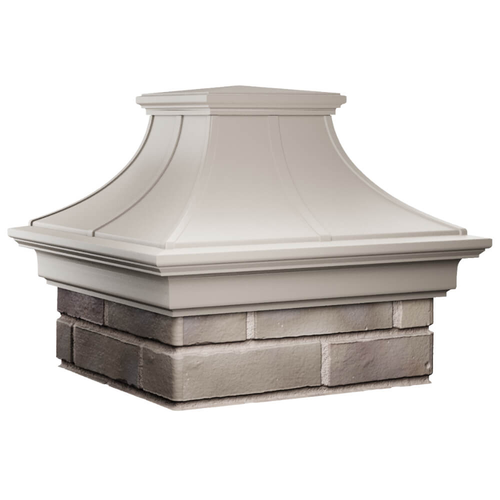 Колпак Zking Монблан Премиум Бежевый на столб 1.5х1.5 кирпича (385х385мм) в Иркутске фото