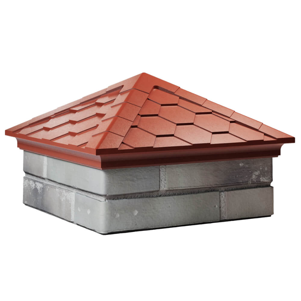 Колпак Zking Эверест Красный на столб 1.5х1.5 кирпича (390х390мм) в Иркутске фото