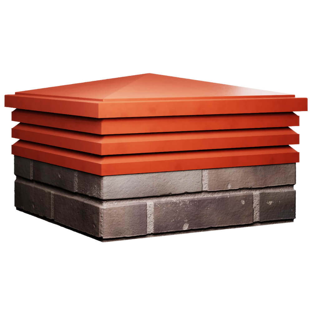 Колпак Zking Бона ХайТек Красный на столб 2х2 кирпича (513х513мм) в Иркутске фото