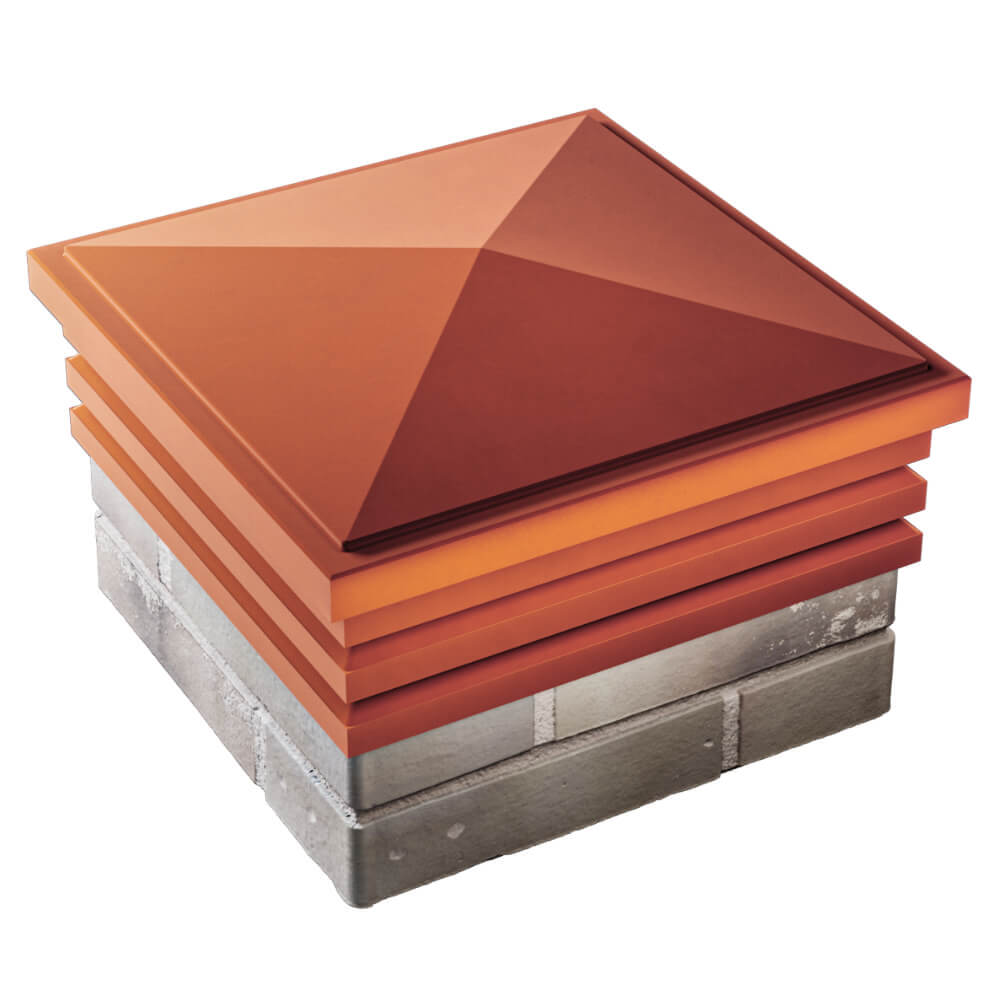 Колпак Zking Бона ХайТек Красный на столб 1.5х1.5 кирпича (385х385мм) в Иркутске фото