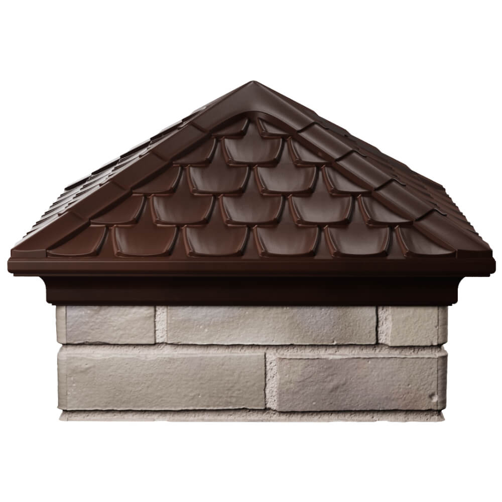 Колпак Zking Эльбрус Коричневый на столб 1.5х1.5 кирпича (385х385мм) Иркутск фото