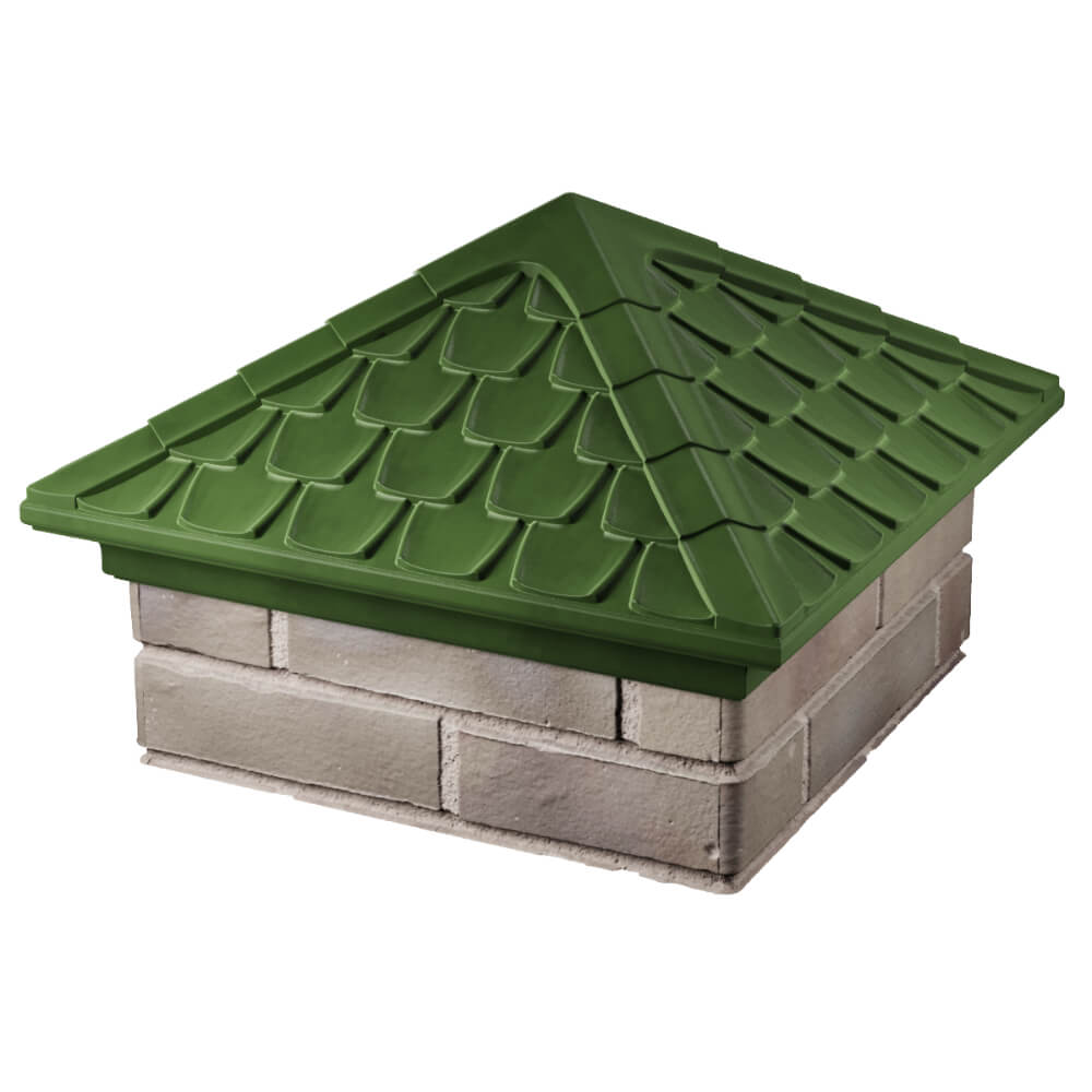 Колпак Zking Эльбрус Зеленый на столб 1.5х1.5 кирпича (385х385мм) в Иркутске фото