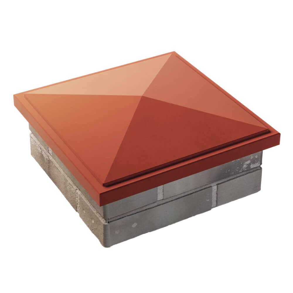 Колпак Zking БонаМоно Красный на столб 1.5х1.5 кирпича (385х385, 400х400мм) в Иркутске фото