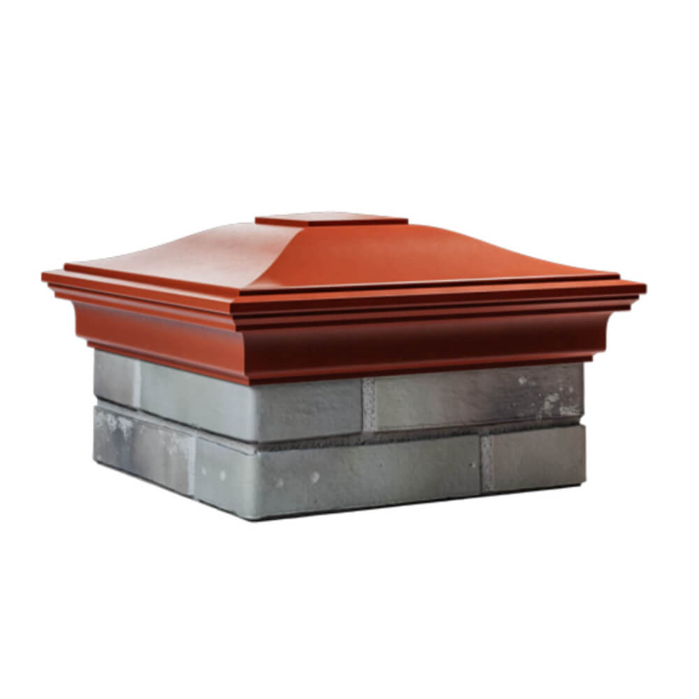 Колпак Zking Монблан Красный на столб 1.5х1.5 еврокирпича 0.7НФ (355х355мм) в Иркутске фото